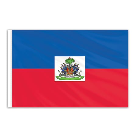 Haiti Indoor Nylon Flag With Seal 5'x8'
